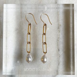 アダムエロぺ(Adam et Rope')の14kgf⚪︎ドロップバロックパールピアス⚪︎room306 ドゥロワー　イエナ(ピアス)