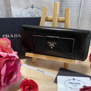 プラダ(PRADA)のPRADA プラダ　財布　ブラック×ピンク(財布)