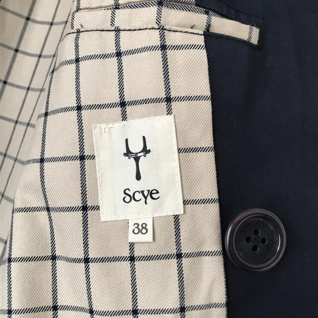 Scye(サイ)のScye サイ 襟なし トレンチコート ネイビー レディースのジャケット/アウター(トレンチコート)の商品写真