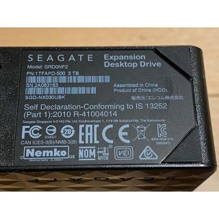 エレコム SEAGATE SRD0NF2 HDD 3TB 外付けハードディスク