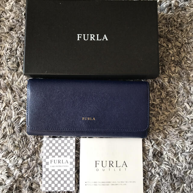 FURLA 長財布　ネイビー | フリマアプリ ラクマ