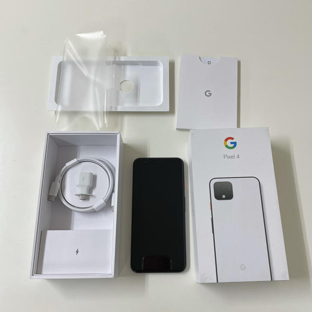 Google Pixel(グーグルピクセル)のPixel4 64GB SIMフリー ホワイト 中古 スピーカー故障 スマホ/家電/カメラのスマートフォン/携帯電話(スマートフォン本体)の商品写真