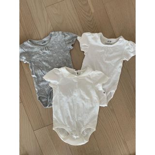 エイチアンドエム(H&M)の【最終値下げ】H&M/半袖ボディスーツ3枚セット/70-75サイズ(肌着/下着)