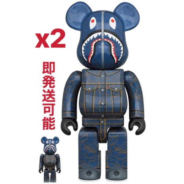 A BATHING APE(アベイシングエイプ)のBE@RBRICK BAPE®︎ x Levi’s®︎ 100% & 400% エンタメ/ホビーのフィギュア(その他)の商品写真