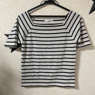 レトロガール(RETRO GIRL)の新品 スクエアネックブラックボーダー 半袖Tシャツ(Tシャツ(半袖/袖なし))