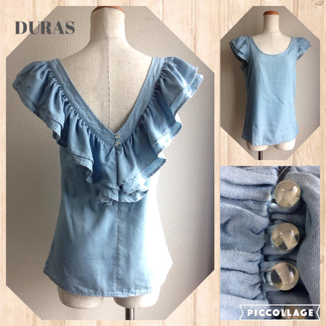 DURAS(デュラス)のDURASデニムフリルトップス レディースのトップス(カットソー(半袖/袖なし))の商品写真