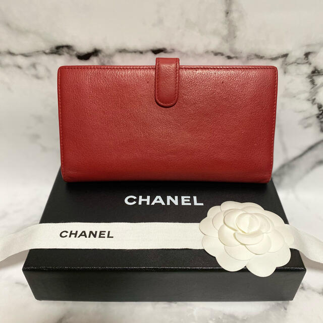 CHANEL(シャネル)の【良品☆】CHANEL 長財布 カメリア / レッド レディースのバッグ(その他)の商品写真