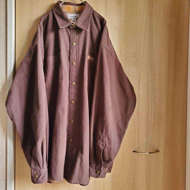 carhartt(カーハート)の90s古着 カーハート カバーオール ワークシャツジャケット ダック地 チェック メンズのジャケット/アウター(カバーオール)の商品写真