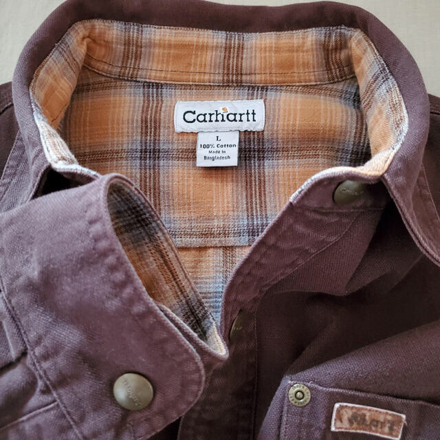 carhartt(カーハート)の90s古着 カーハート カバーオール ワークシャツジャケット ダック地 チェック メンズのジャケット/アウター(カバーオール)の商品写真