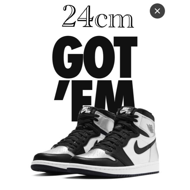 wmns air jordan 1 high silver toe 24cm