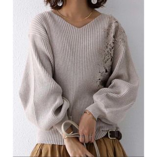 アンティカ(antiqua)のantiqua新品リブニット❤︎ベージュ❤︎L(ニット/セーター)