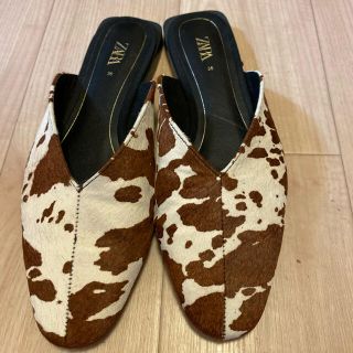 ザラ(ZARA)のZARA アニマル柄 フラットミュールサンダル(サンダル)