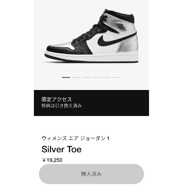 NIKE(ナイキ)のナイキ エア ジョーダン1 silver toe シルバートゥ レディースの靴/シューズ(スニーカー)の商品写真