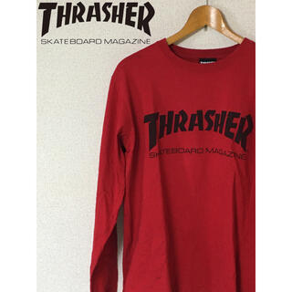 スラッシャー(THRASHER)のTHRASHER スラッシャー ロンt 赤 Ｍ　レッド(Tシャツ/カットソー(七分/長袖))