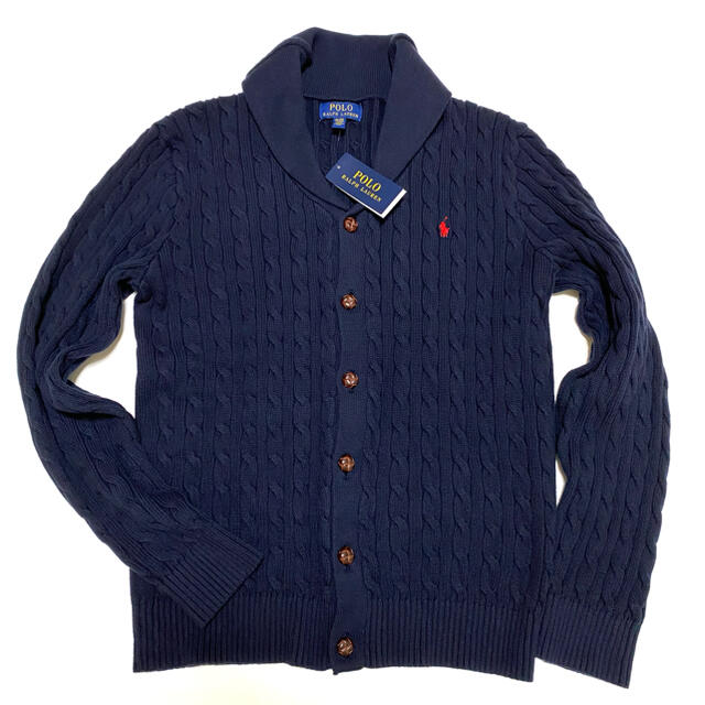 POLO RALPH LAUREN(ポロラルフローレン)の①点のみ☆新品 ラルフローレン ケーブルニットカーディガン 大人着用可能サイズ メンズのトップス(カーディガン)の商品写真