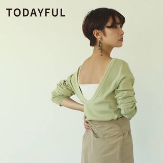 トゥデイフル(TODAYFUL)のTODAYFUL トゥデイフル バックオープンリブロングトップス リブニット(カットソー(長袖/七分))