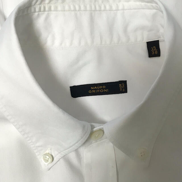 GRIFONI(グリフォーニ)の定2万　マウログリフォーニ　コットンBDホワイトドレスシャツ38 メンズのトップス(シャツ)の商品写真