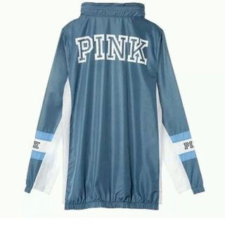 ヴィクトリアズシークレット(Victoria's Secret)のヴィクシー VS PINK ジップアップ アノラックジャケット ブルー  M/L(ナイロンジャケット)