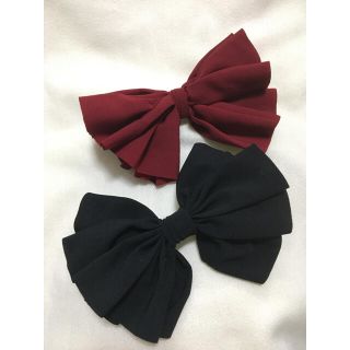 ユメテンボウ(夢展望)の🎀リボンバレッタ🎀(黒)(バレッタ/ヘアクリップ)