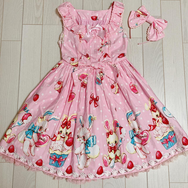 Angelic Pretty リリカルバニー おでかけJSK セット ピンク 中華の
