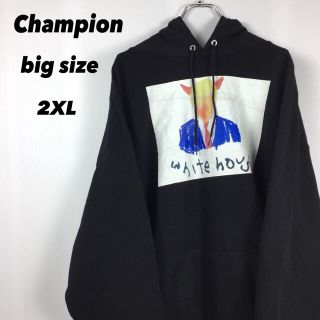 チャンピオン(Champion)の古着 90s champion チャンピオン パーカー ビッグサイズ 2XL 黒(パーカー)