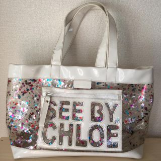 シーバイクロエ(SEE BY CHLOE)のSEE BY CHLOE　クリア　トートバック　エナメル　カラフル　スケルトン(トートバッグ)