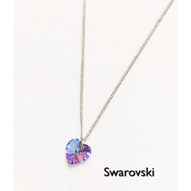 SWAROVSKI(スワロフスキー)の大人キレイ／シンプル　ハート　スワロフスキーネックレス　★カラーお選び頂けます★ ハンドメイドのアクセサリー(ネックレス)の商品写真