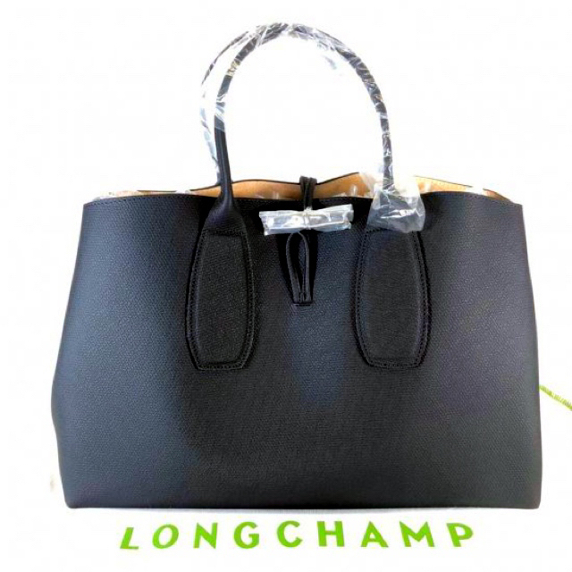 LONGCHAMP(ロンシャン)の【新品】ロンシャン 10059 HPN001 ロゾ　レザー　バッグ　ブラック レディースのバッグ(トートバッグ)の商品写真