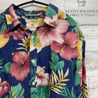 スコッチアンドソーダ(SCOTCH & SODA)の【美品】アロハシャツ リネン シャツ Scotch&soda 花柄(シャツ)