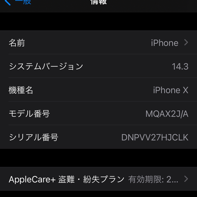 スマホ/家電/カメラiPhone10 64GB スペースグレイ　Applecare+ 2026年迄