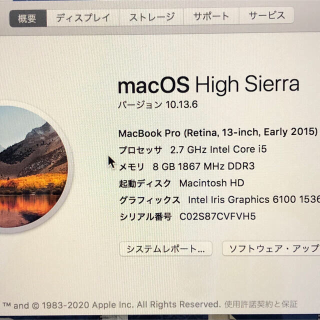 MacBook Pro retina,13-inch,Early 2015 1