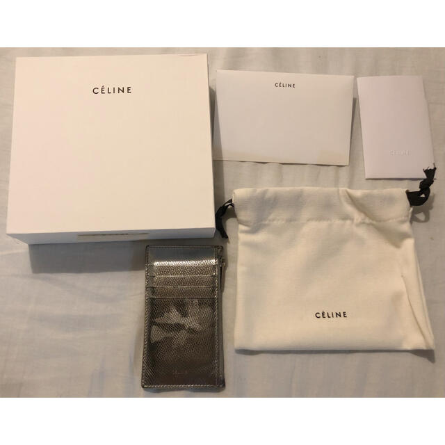 celine(セリーヌ)のCELINE ジップ コンパクト カードホルダーシルバー セリーヌ　カードケース レディースのファッション小物(パスケース/IDカードホルダー)の商品写真