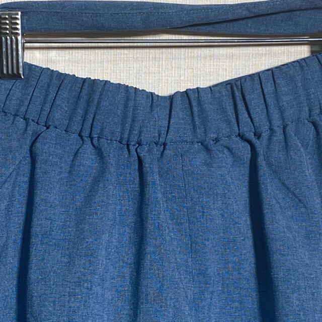 Rope' Picnic(ロペピクニック)のROPE' PICNIC　フレアスカート　デニム調　M　リボン　可愛い　大人女子 レディースのスカート(ひざ丈スカート)の商品写真