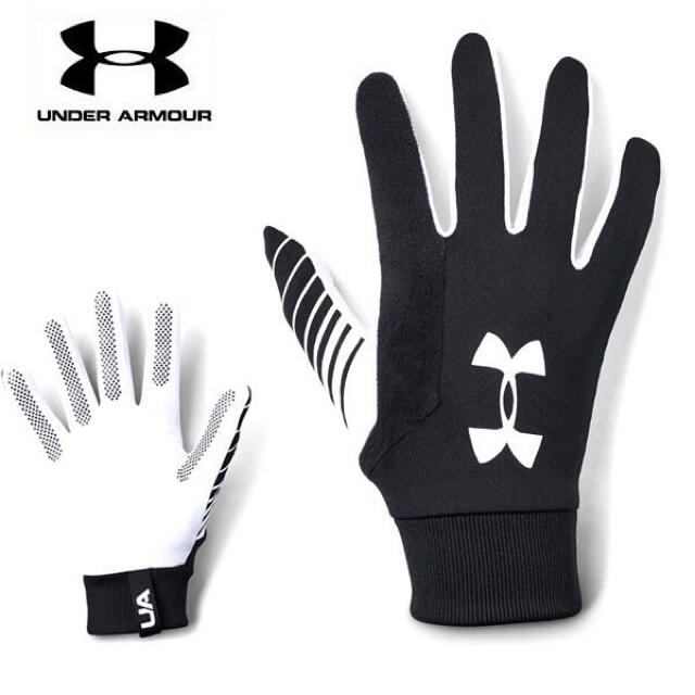 UNDER ARMOUR(アンダーアーマー)の40％オフ アンダーアーマー XL ブラック ホワイト グローブ 手袋 防寒 メンズのファッション小物(手袋)の商品写真