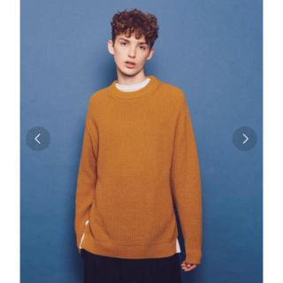 ビューティアンドユースユナイテッドアローズ(BEAUTY&YOUTH UNITED ARROWS)のmonkey time サイドジップニット　マスタード　XLサイズ(ニット/セーター)