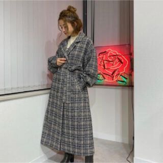 ローズバッド(ROSE BUD)のローズバッド コート ロング チェック リボン(ロングコート)