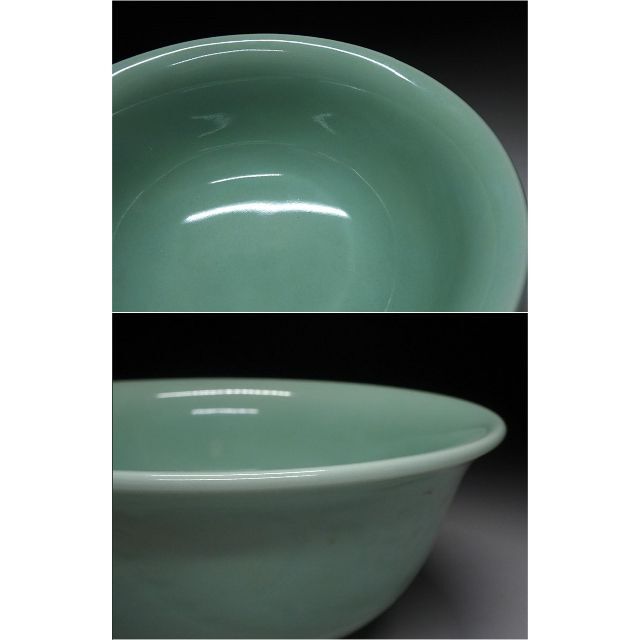 錦光山 造 青磁古代文 茶碗 菓子器 茶道具 共箱付 径約20cm t72133