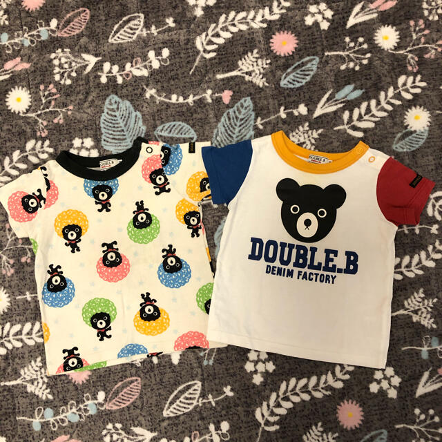 DOUBLE.B(ダブルビー)のミキハウス ダブルビー Tシャツ2枚セット キッズ/ベビー/マタニティのベビー服(~85cm)(Ｔシャツ)の商品写真