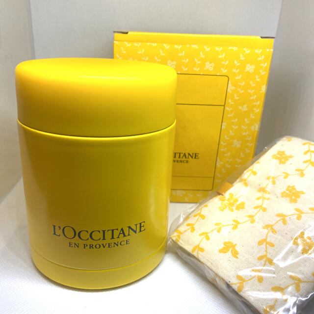 L'OCCITANE(ロクシタン)のロクシタン スープジャー&プロヴァンス柄ケース ノベルティ 新品未使用 インテリア/住まい/日用品のキッチン/食器(弁当用品)の商品写真