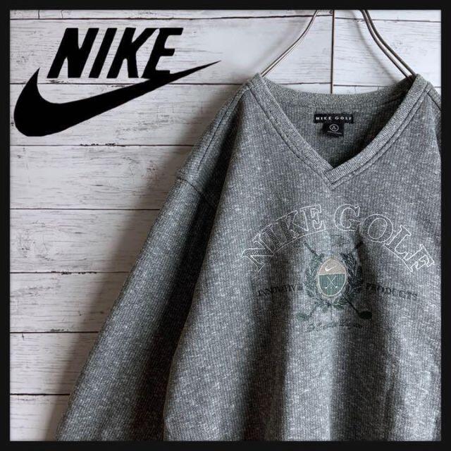 90s NIKE ナイキ　ロゴ刺繍　スウェット　トレーナー　ゆるだぼ