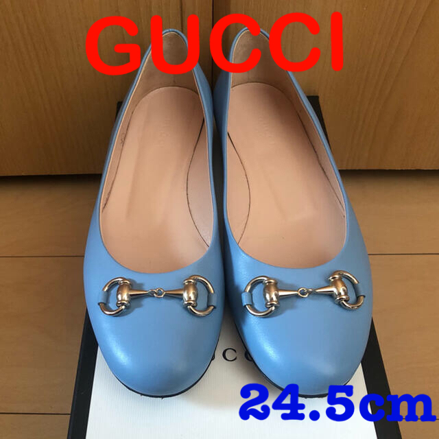 Gucci(グッチ)のグッチ フラットシューズ 38 ミネラルブルー  バレエシューズ レディースの靴/シューズ(バレエシューズ)の商品写真