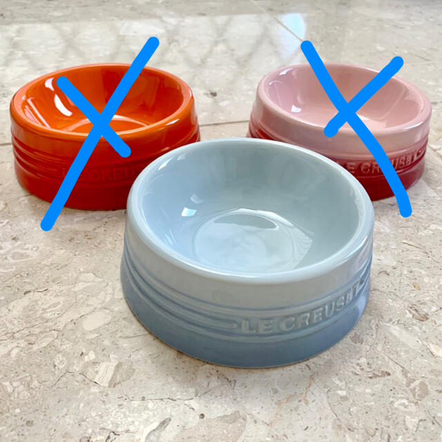 LE CREUSET(ルクルーゼ)のaimii様専用　ル・クルーゼ　フードボウル　ブルー　 その他のペット用品(犬)の商品写真