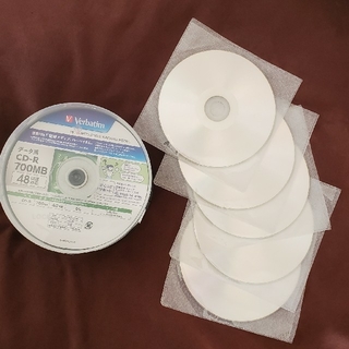 ミツビシ(三菱)の【5枚バラ売り】Verbatim CD-R データ用700MB シルバーディスク(PC周辺機器)