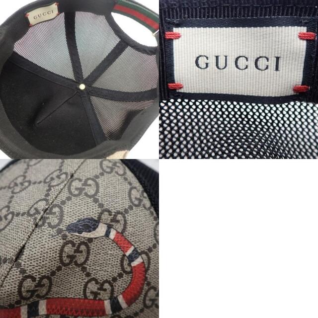 Gucci(グッチ)のグッチ スネーク プリント キャンバスキャップ ベージュ 40800066458 メンズの帽子(キャップ)の商品写真