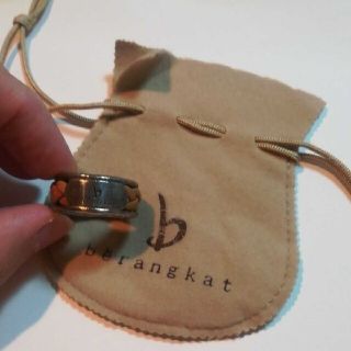 15号　berangkat 正規品 ラバー編み込み　シルバーリング AF(リング(指輪))