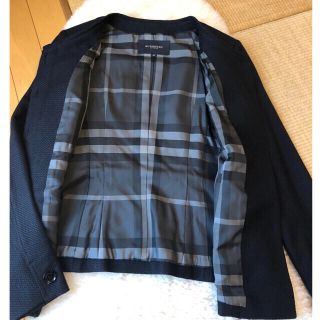 バーバリー(BURBERRY)の美品本物バーバリーBurberry上質ウールノーカラージャケット♫(テーラードジャケット)