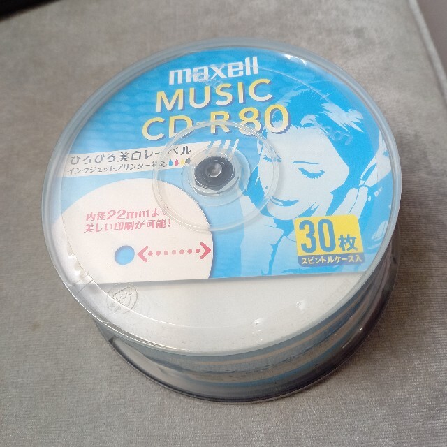 maxell(マクセル)の【新品未開封】maxell music CD-R 80 30枚入 スマホ/家電/カメラのPC/タブレット(PC周辺機器)の商品写真