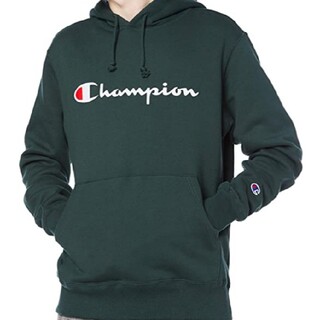 チャンピオン(Champion)のChampion パーカー フロントロゴ刺繍 ダークグリーン M(パーカー)