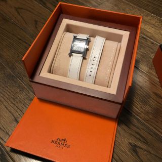 エルメス(Hermes)のHermes 腕時計　ドゥブルトゥール　ホワイトレザー(腕時計)