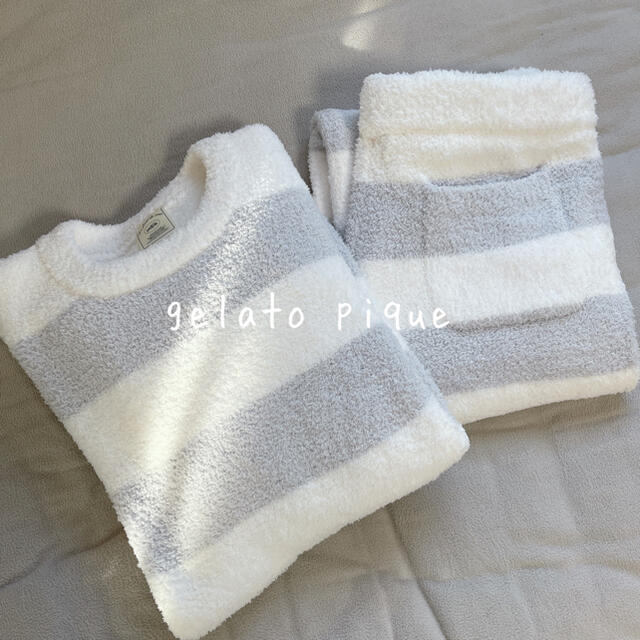 gelato pique パウダー 2ボーダー 上下セット レディース ルームウェア